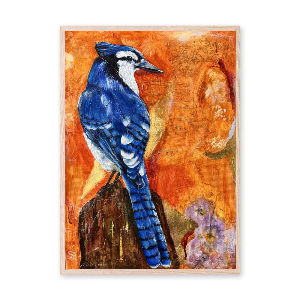 Enchanted Blue Jays Aura, Original Painting On Paper By Emily Birdsey-by-Emily Birdsey-original art-Gioia