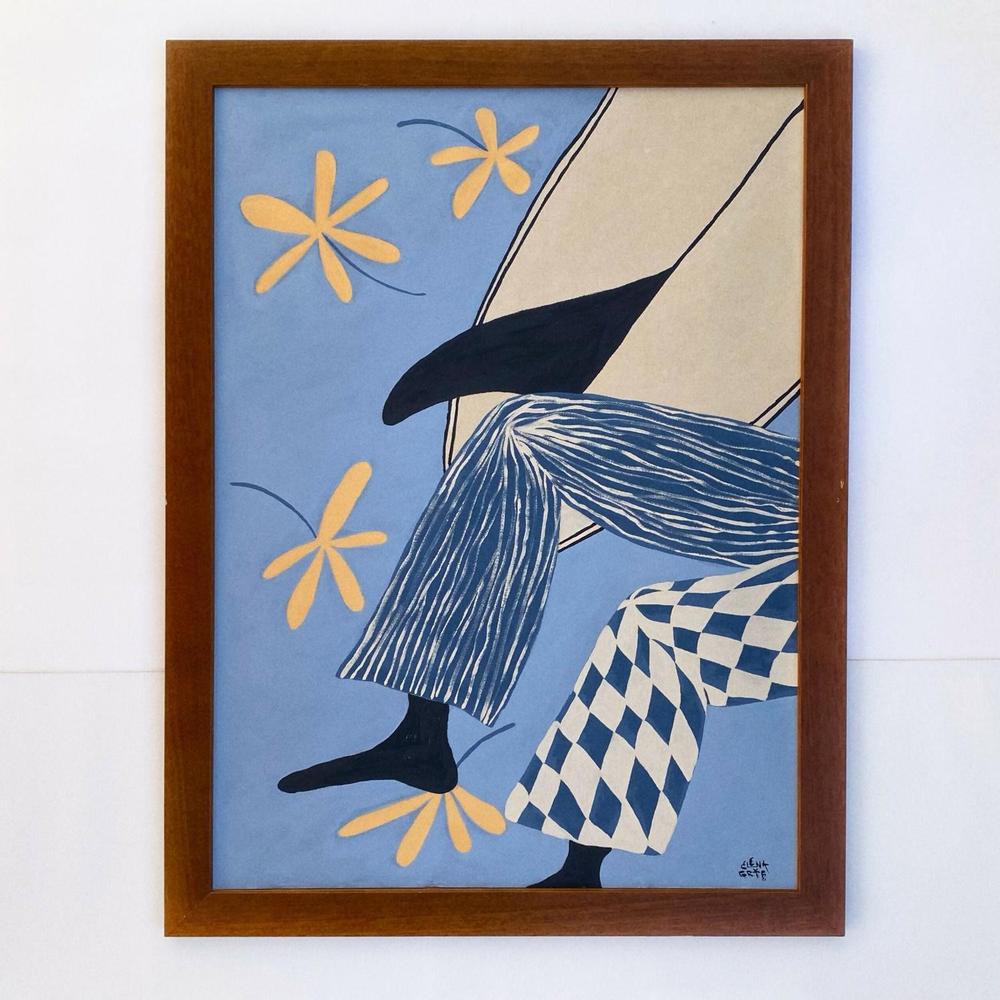 Eterna Primavera in blue, Original Hand-Painted Canvas By Elena Grib-by-Elena Grib-original art-Gioia
