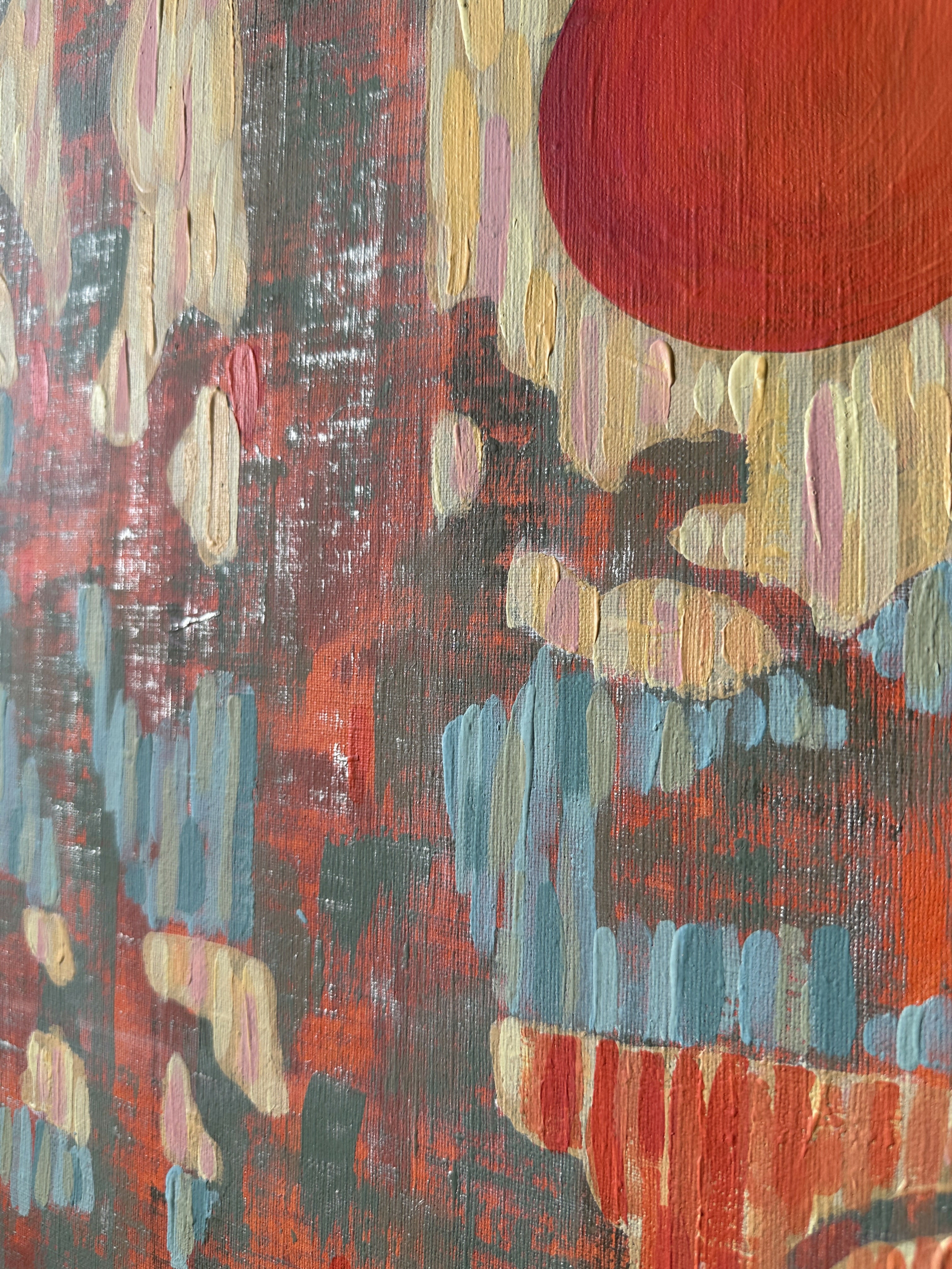 Pine Branches, Original Hand-painted Canvas by Ekaterina Prisich