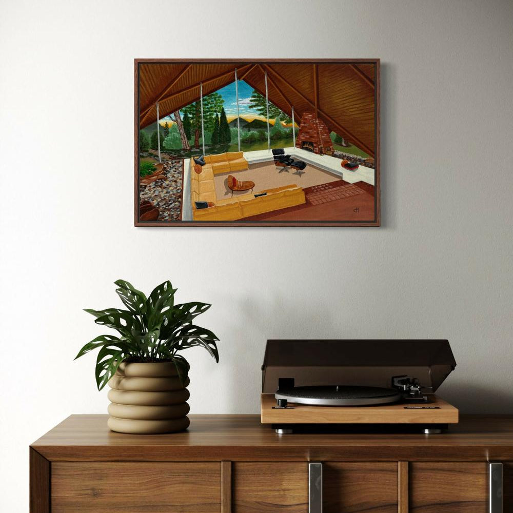 Fireplace Conversations when the Sun Goes Down-by-Cath Michael-original art-Gioia