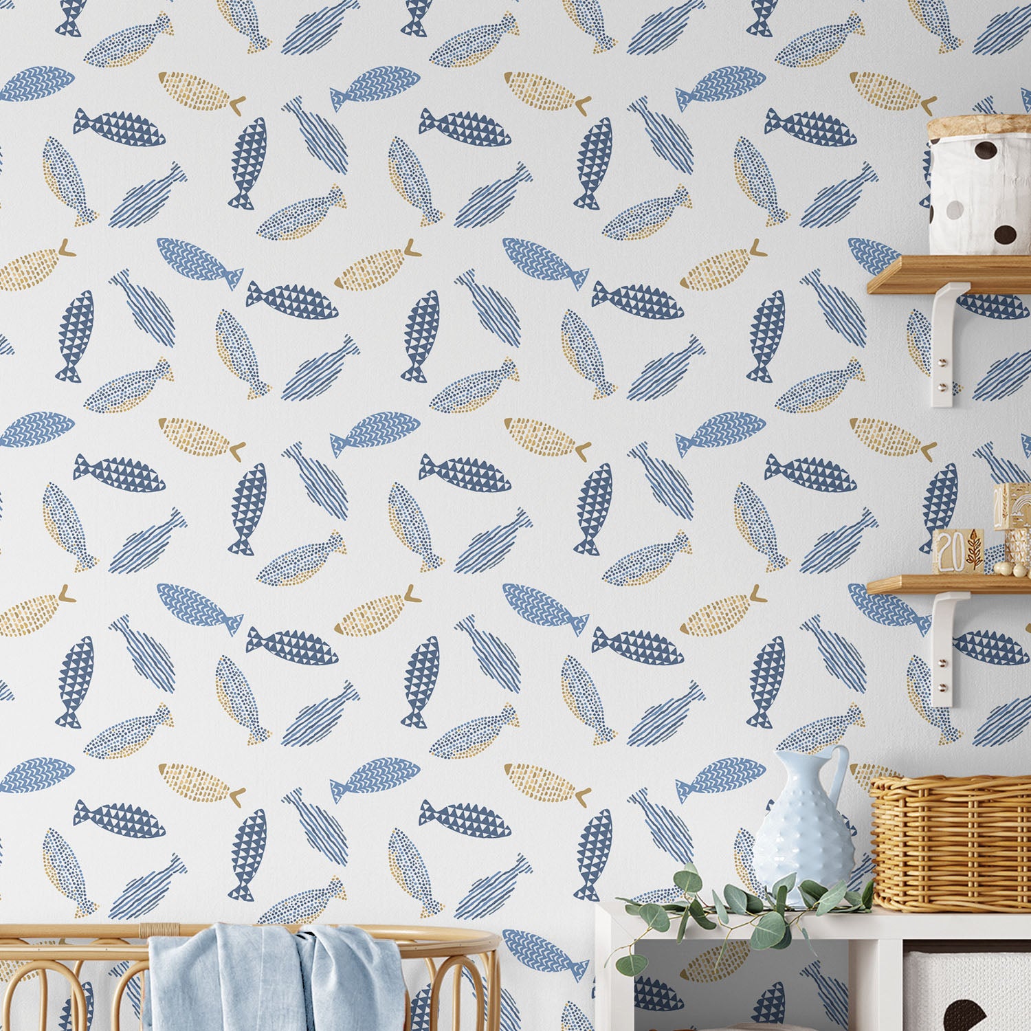 Fishes And Patterns-wallpaper-eco-friendly-easy-removal-Gioia Wall Art-2