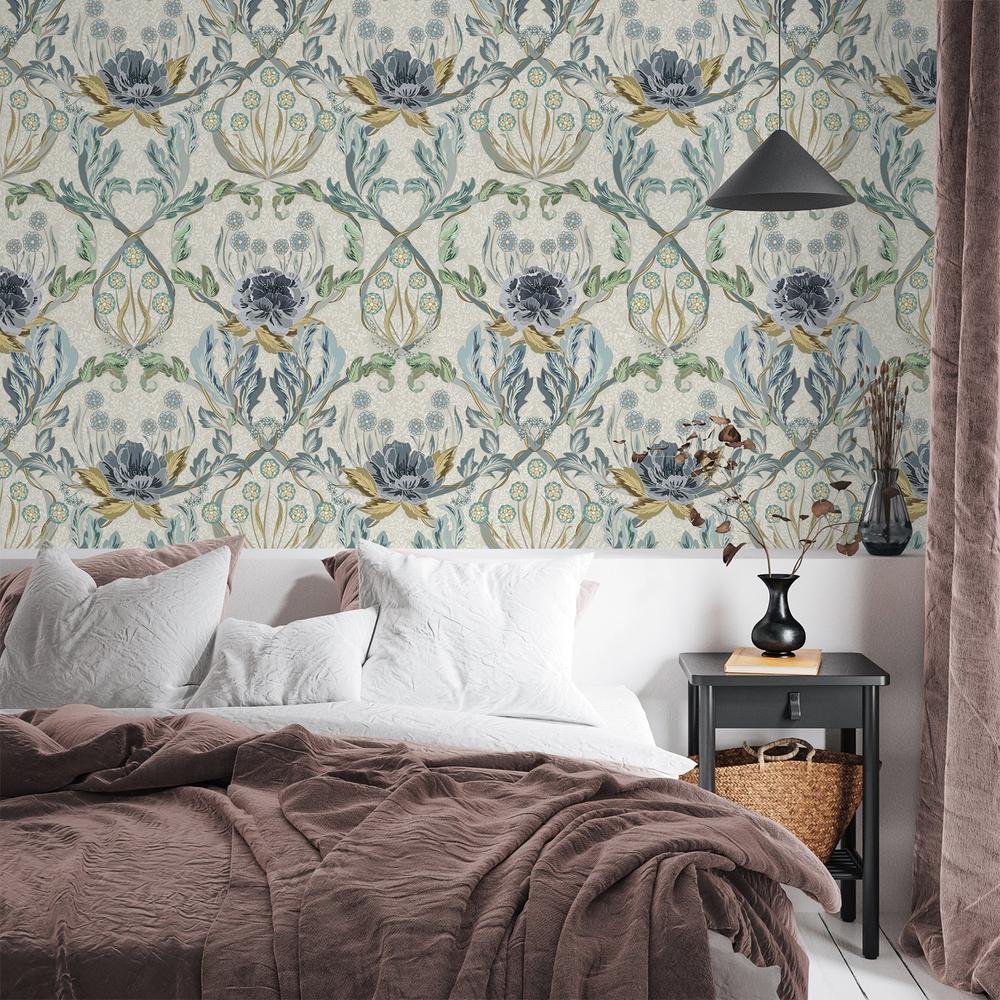 Floral Heritage Morris hazy blue pattern