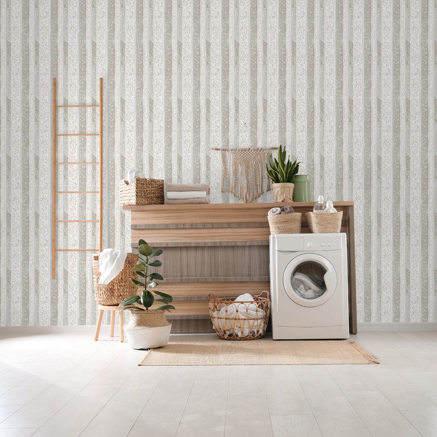 Floursack Herbs Pattern Style C, Wallpaper