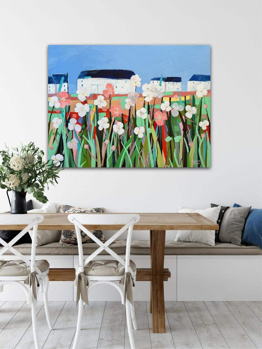Flower Farm. Original Hand-Painted Canvas By Meredith Howse-by-Meredith Howse-original art-Gioia