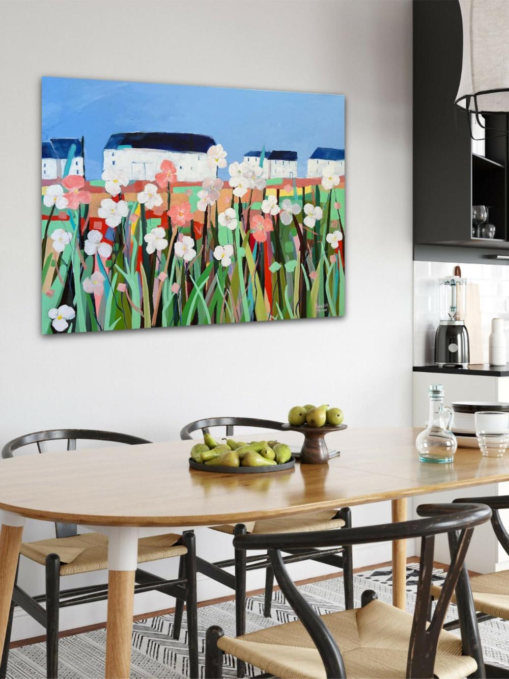 Flower Farm. Original Hand-Painted Canvas By Meredith Howse-by-Meredith Howse-original art-Gioia