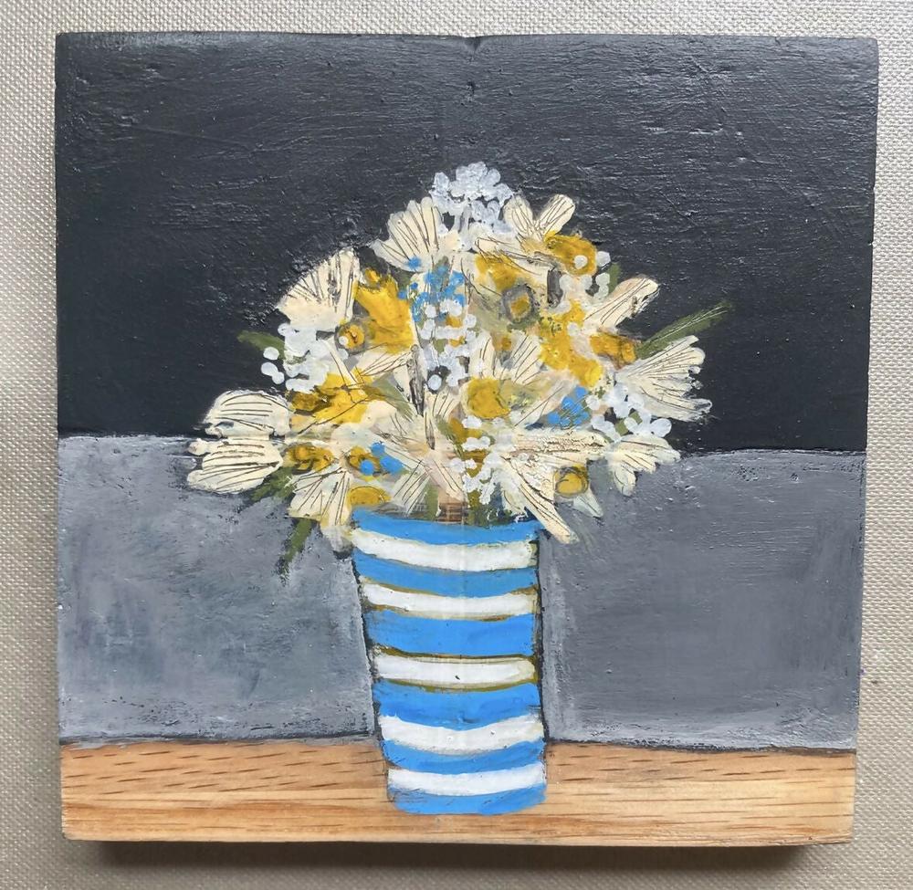 Flowers for a friend , Original Artwork-by-Louise O’Hara-original art-Gioia