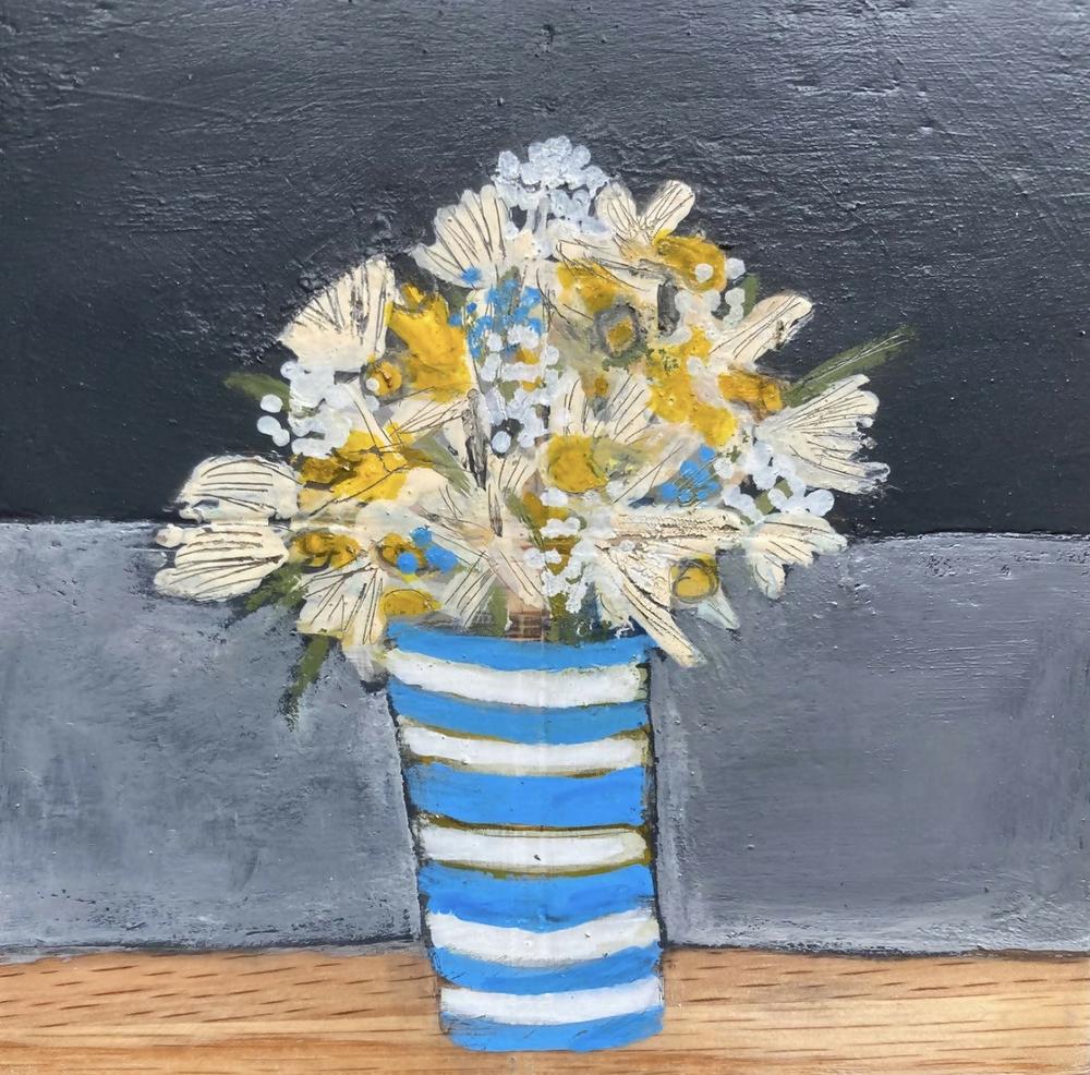 Flowers for a friend , Original Artwork-by-Louise O’Hara-original art-Gioia