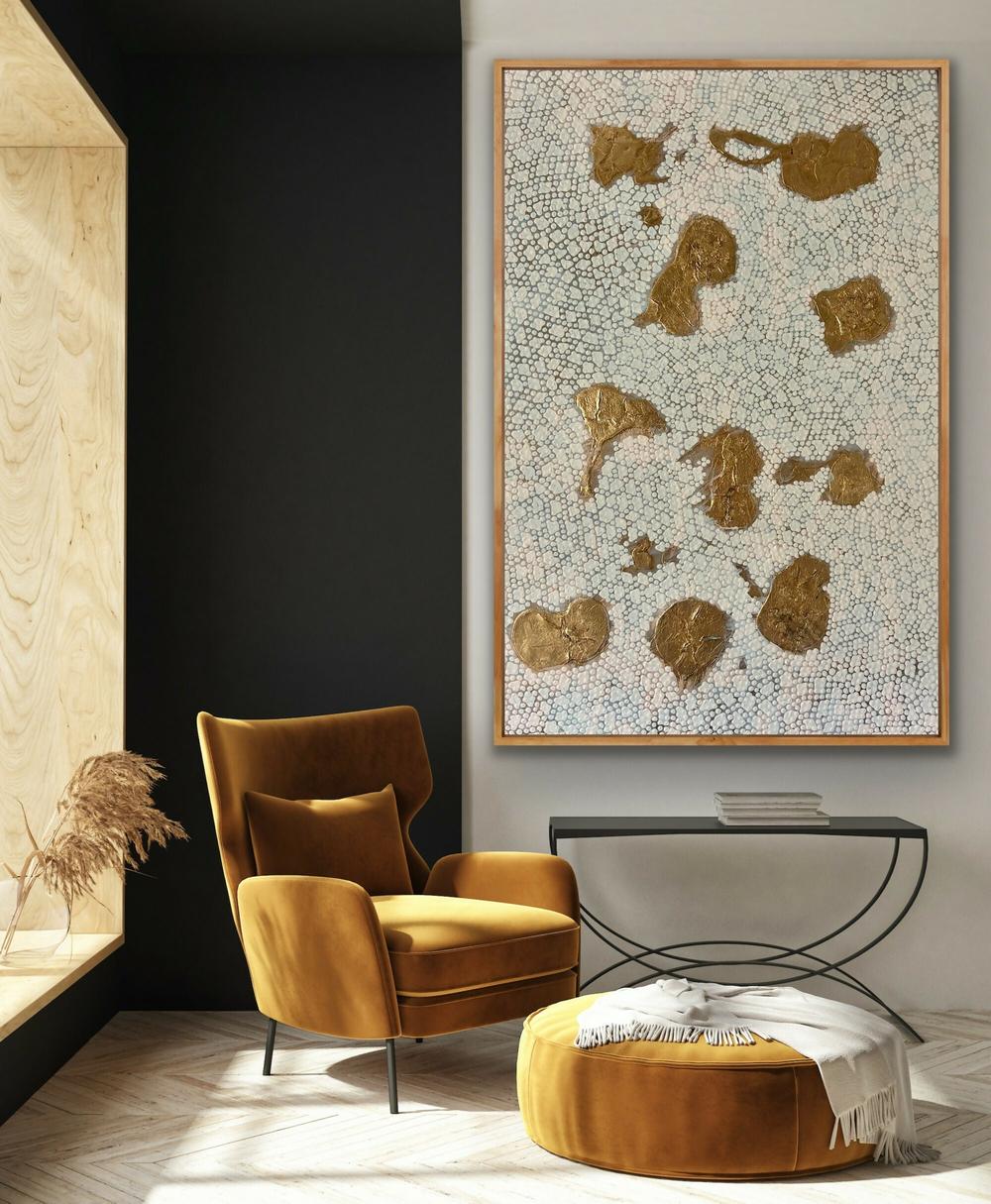 Fragments of Silence (Box Timber Oak Frame)-by-Gillian Deane Art-original art-Gioia