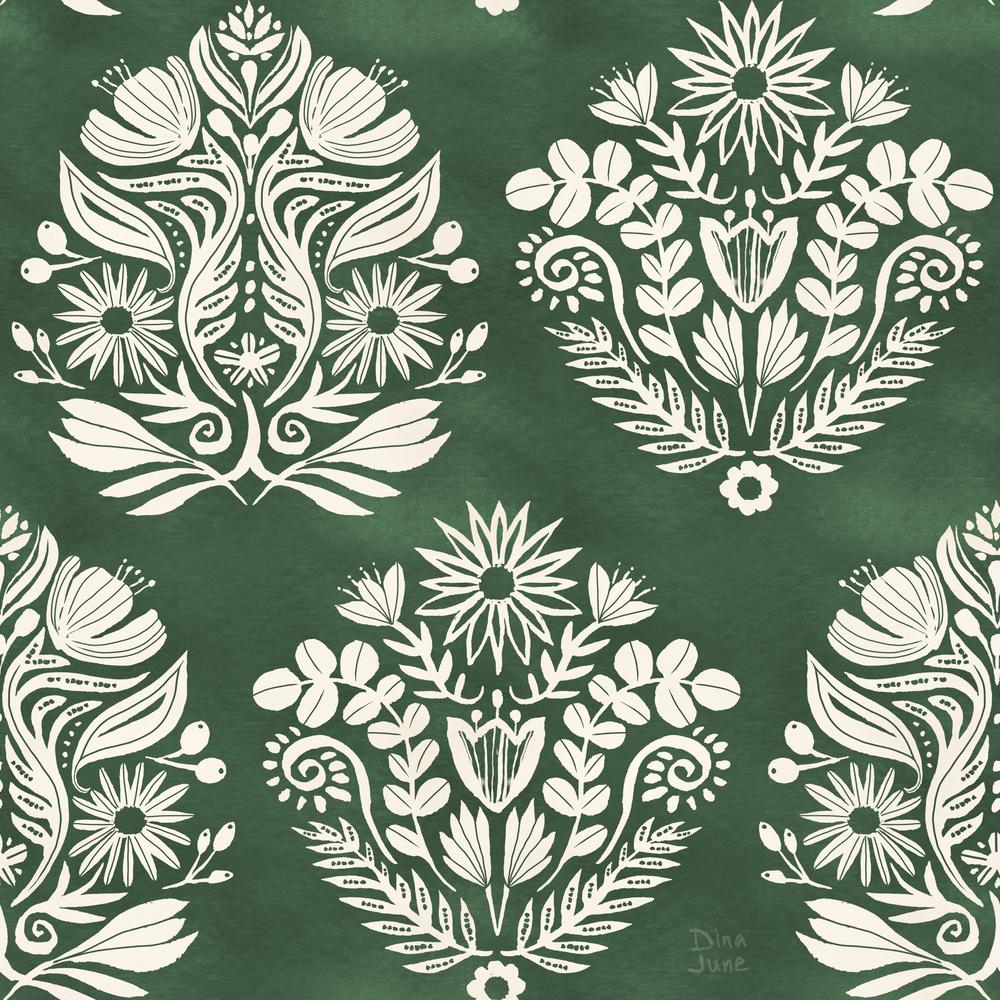 Fresh Fronds Pattern IIC-wallpaper-eco-friendly-easy-removal-Dina June-1