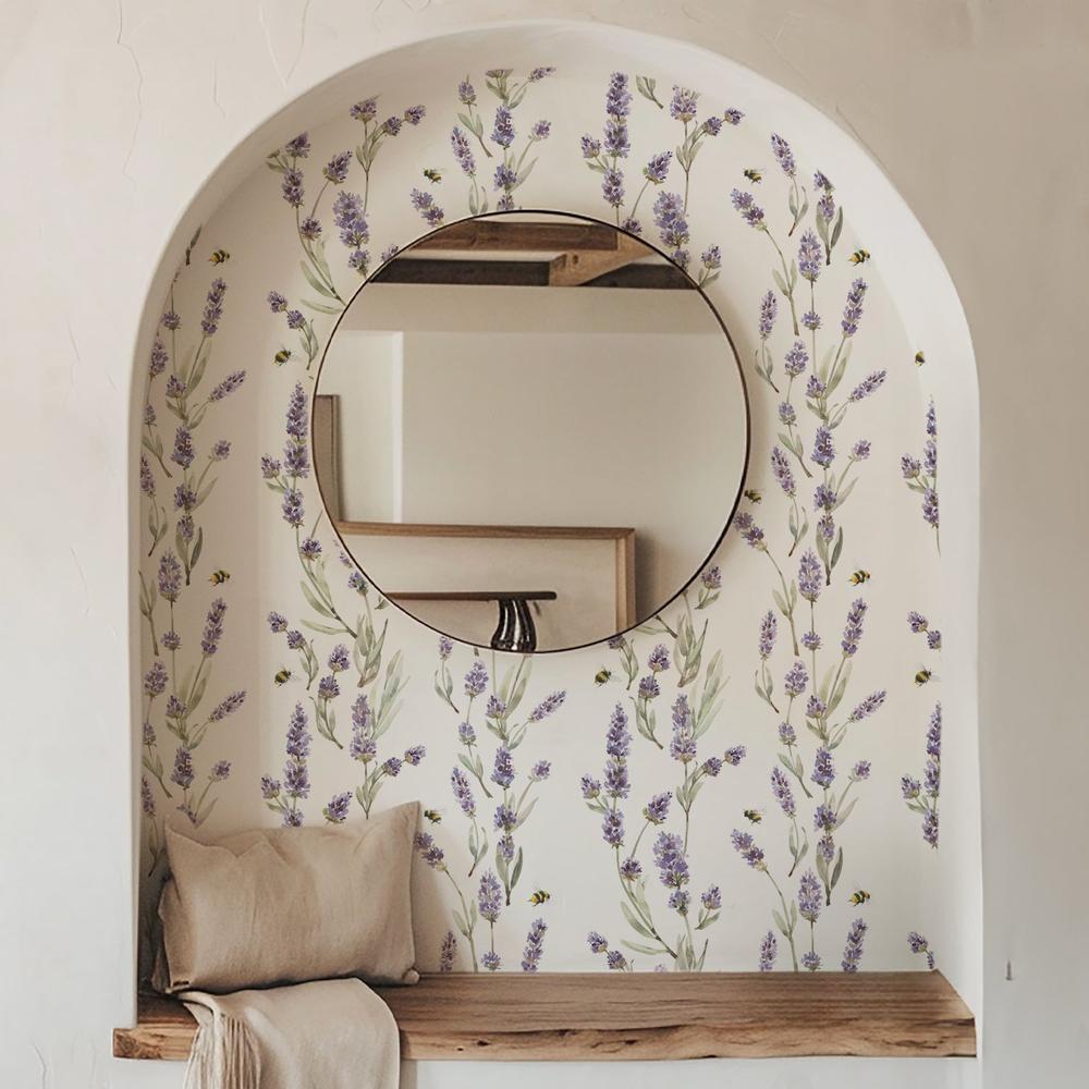 Fresh Lavender Pattern IIB-wallpaper-eco-friendly-easy-removal-Leslie Trimbach-2