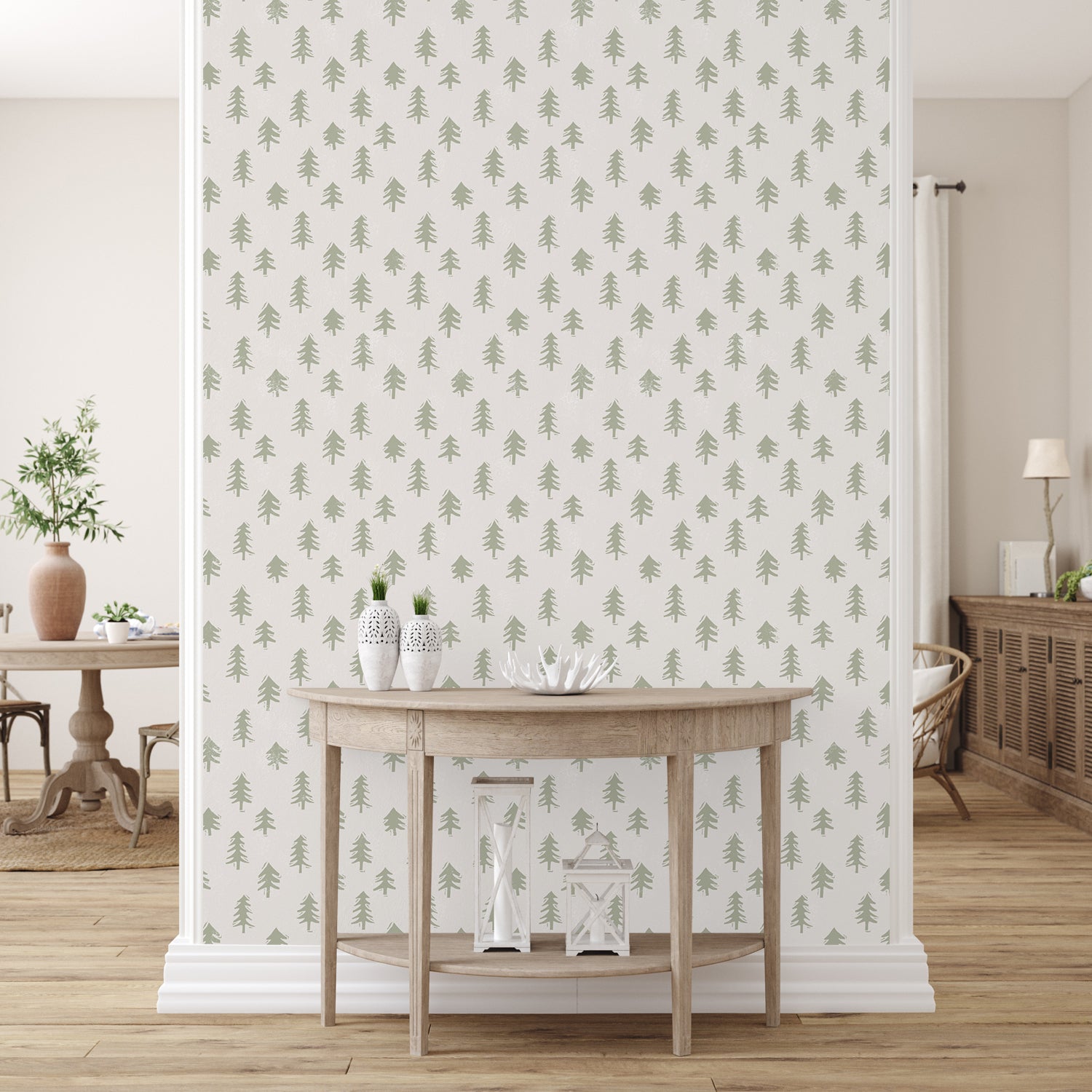 Frosty Forest Pattern, Style A, Wallpaper