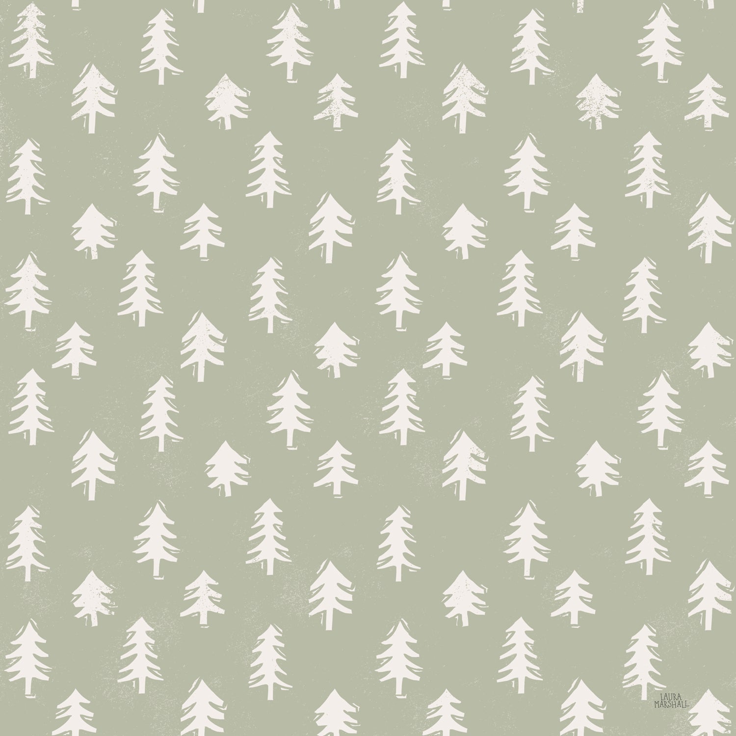 Frosty Forest Pattern, Style B, Wallpaper