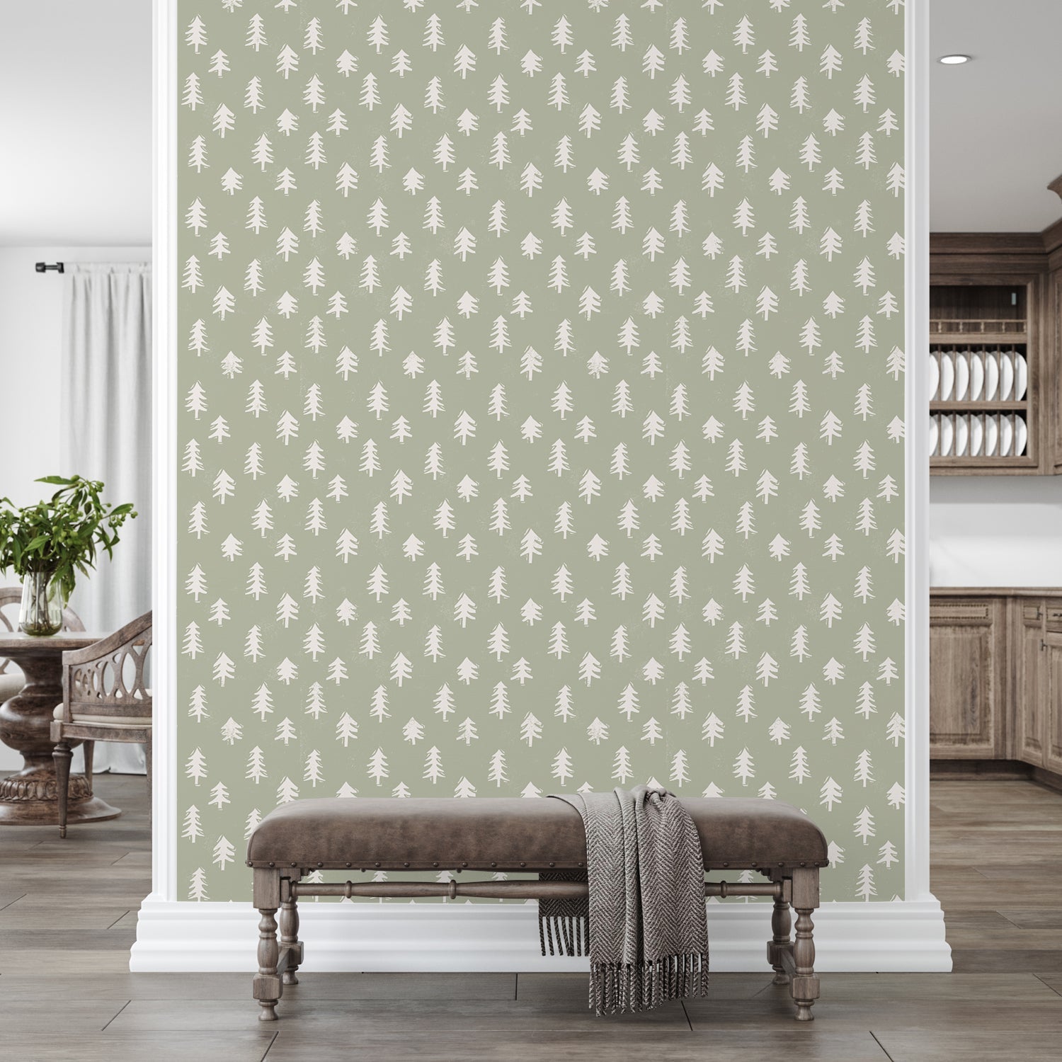 Frosty Forest Pattern, Style B, Wallpaper