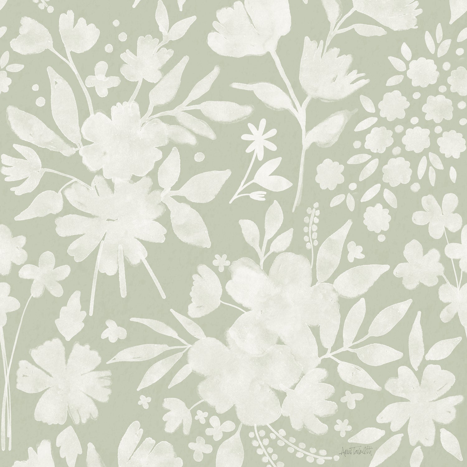 Full Bloom Pattern, Style A, Wallpaper