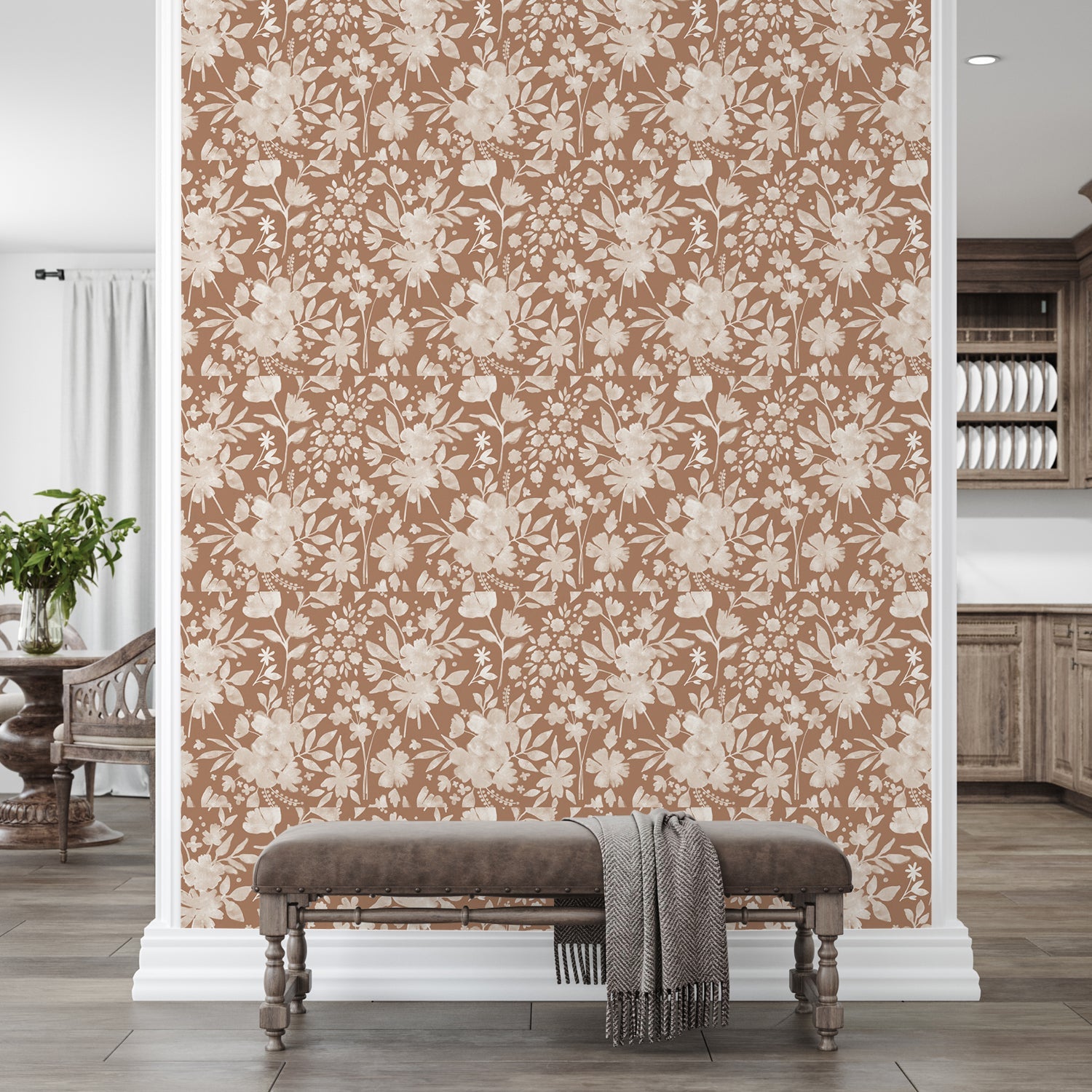 Full Bloom Pattern, Style C, Wallpaper