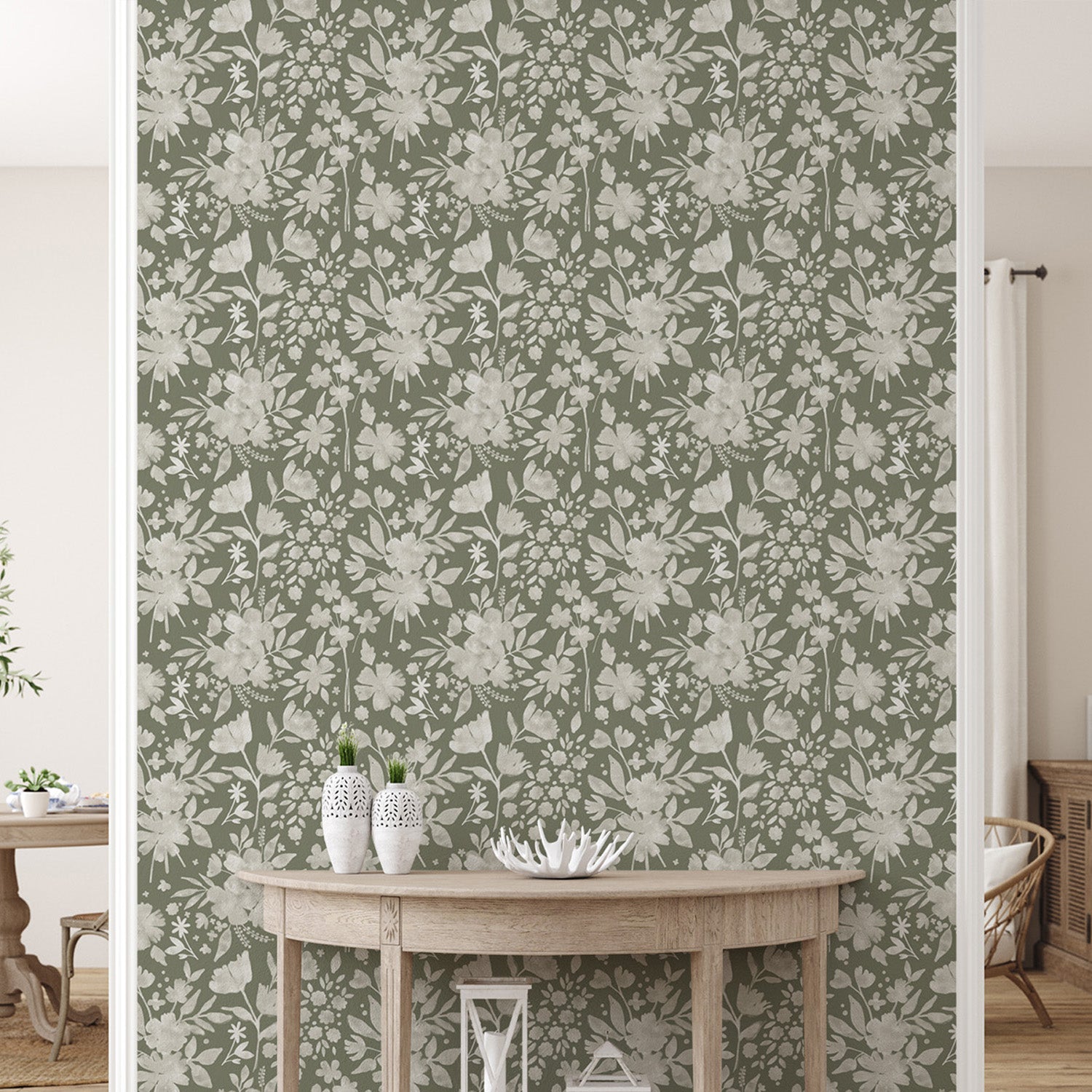 Full Bloom Pattern, Style D, Wallpaper