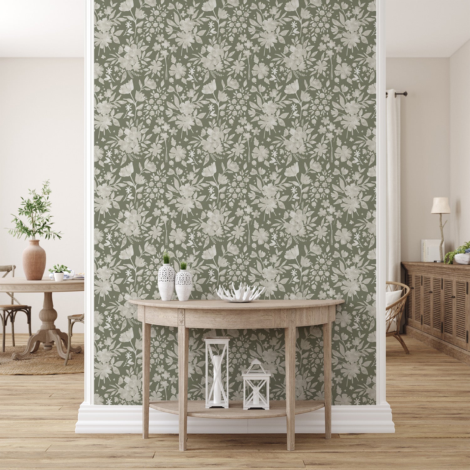 Full Bloom Pattern, Style D, Wallpaper