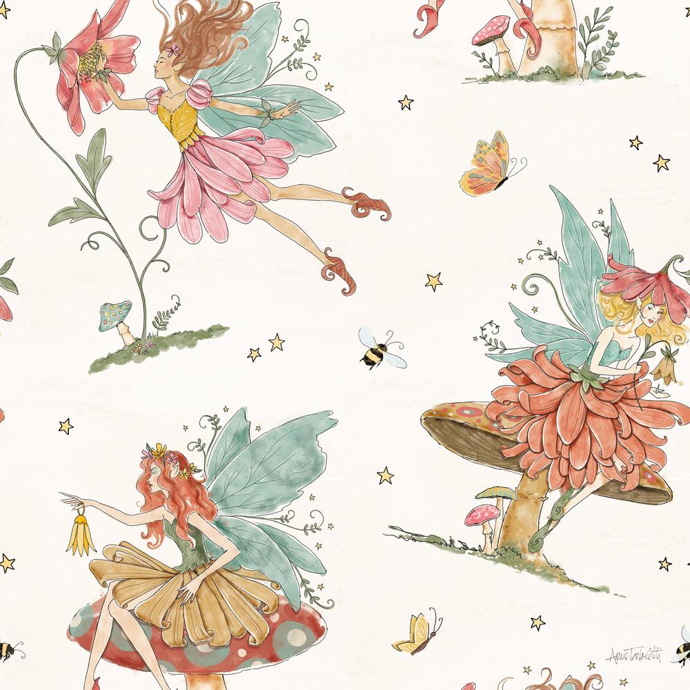 Garden Fairies Pattern I-wallpaper-eco-friendly-easy-removal-Anne Tavoletti-1