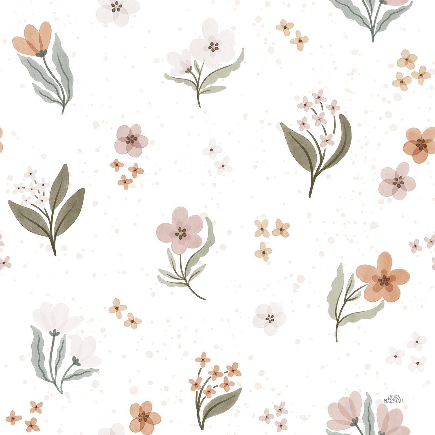 Garden Friends Pattern II, Wallpaper