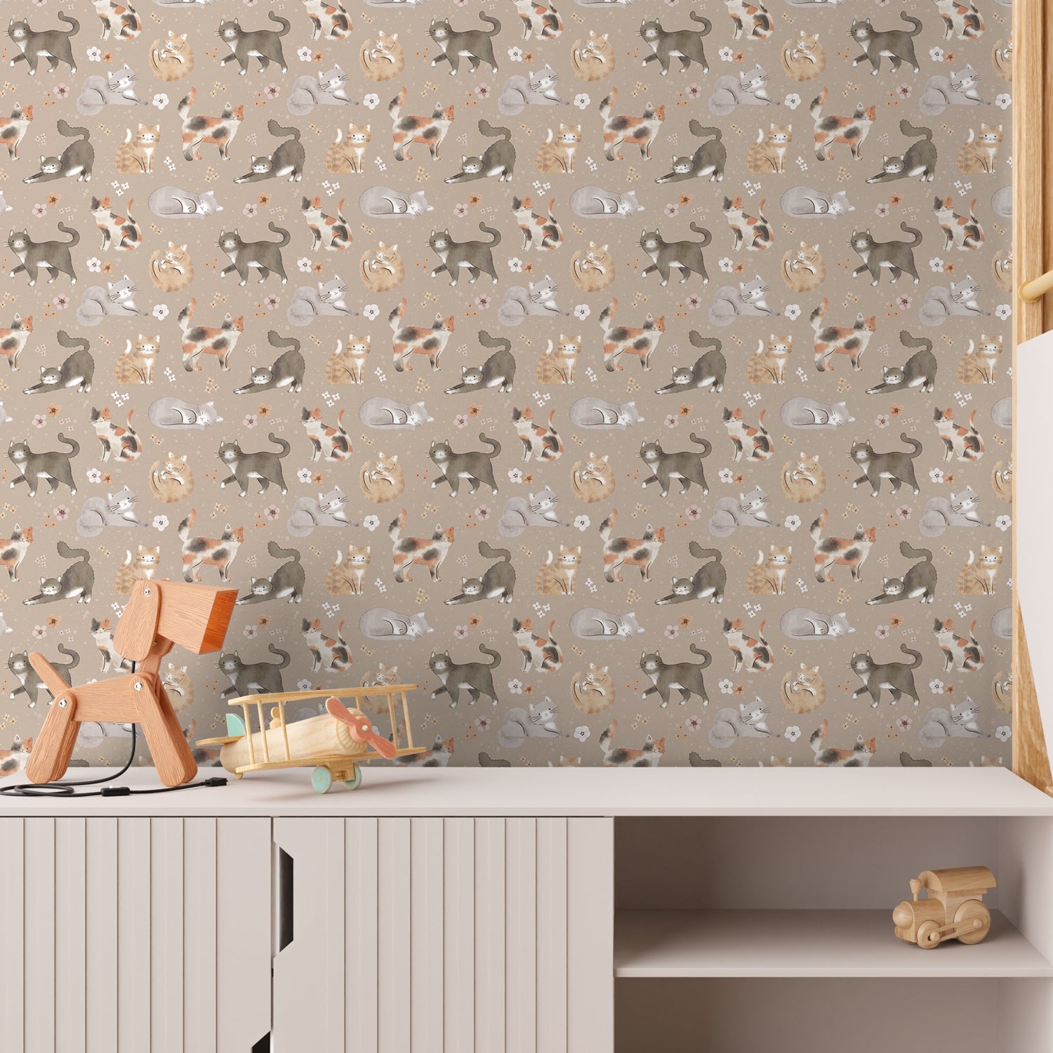 Garden Friends Pattern VI, Style B, Wallpaper