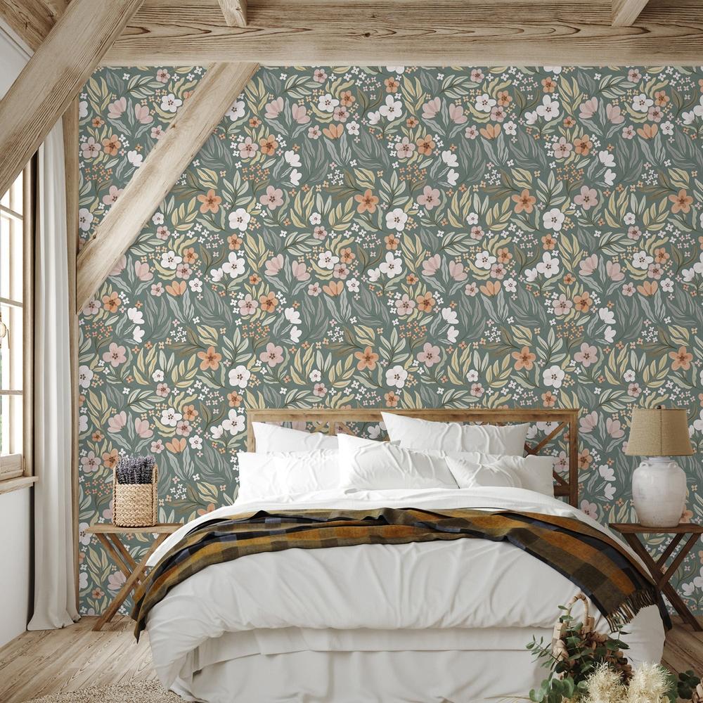 Garden Friends Pattern VII, Style B, Wallpaper