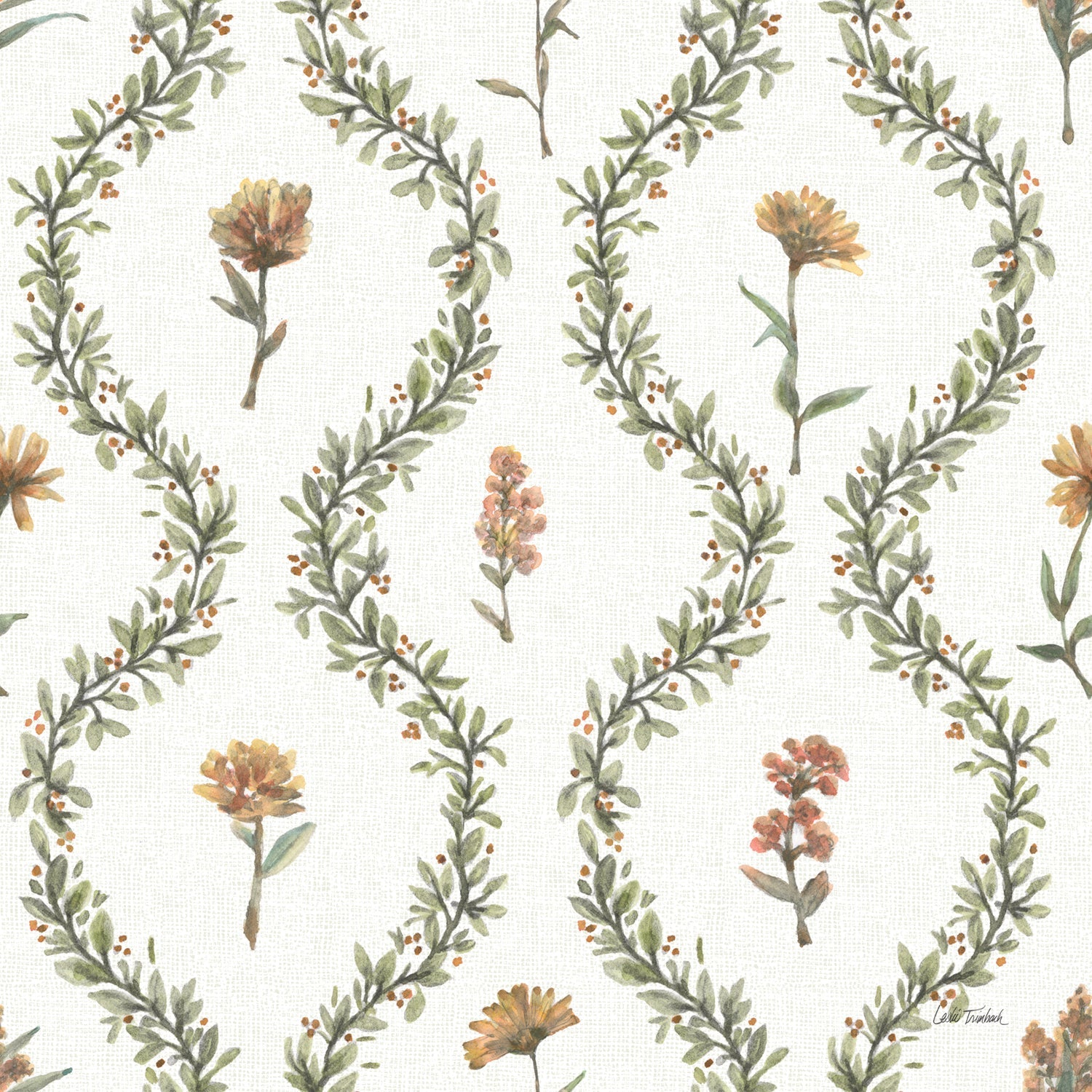 Garden Patch Pattern II, Wallpaper