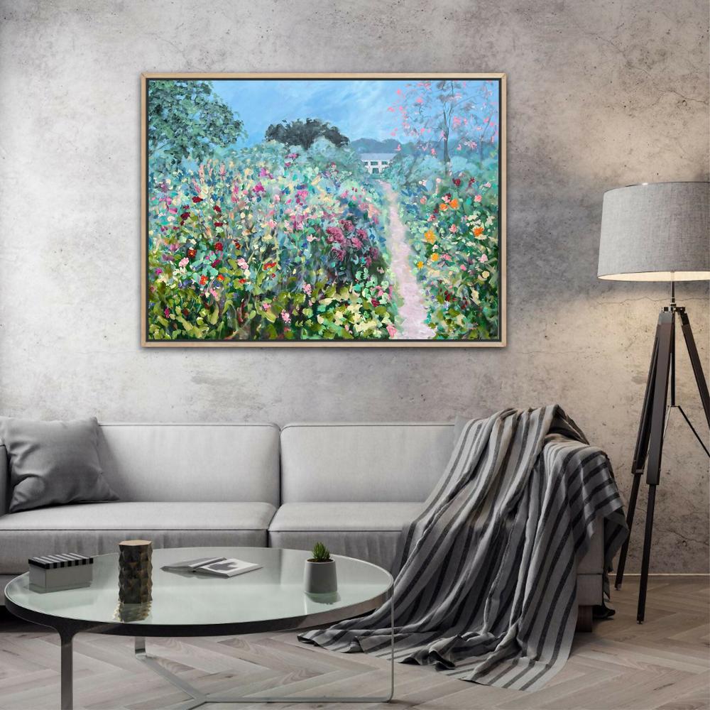 Giverny Flower Path , Original Artwork-by-Meredith Howse-original art-Gioia