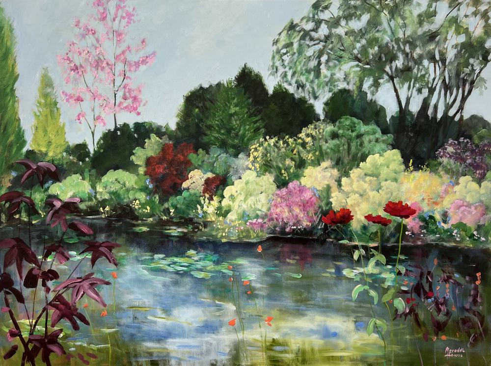 Giverny Water Lily Pond , Original Artwork-by-Meredith Howse-original art-Gioia