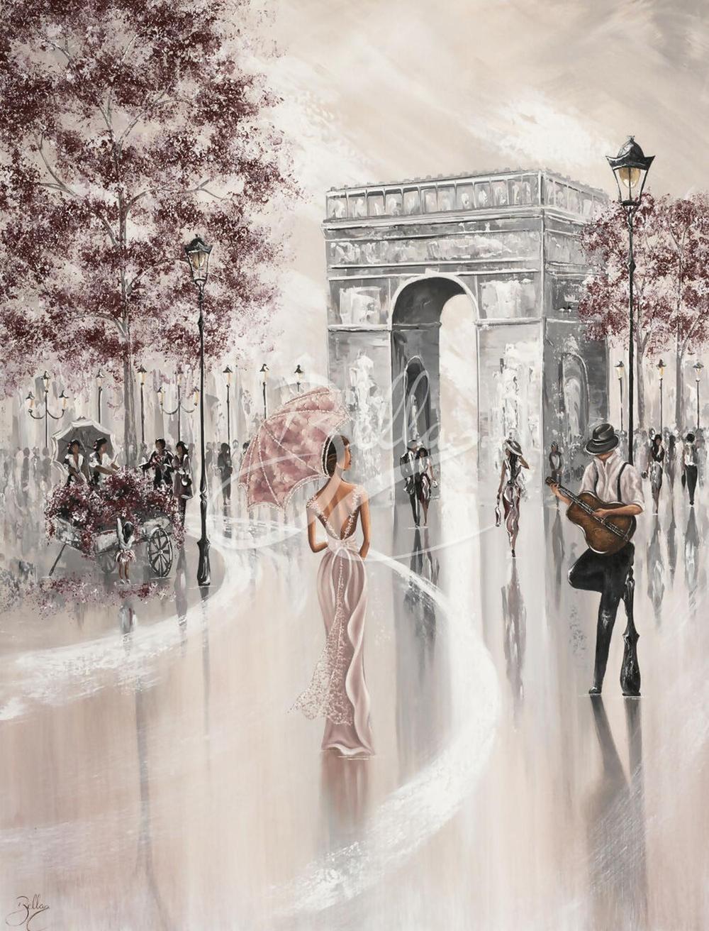 Glimpse, Paris Flair, Original Hand-Painted Canvas By Isabella Karolewicz-by-Isabella Karolewicz-original art-Gioia