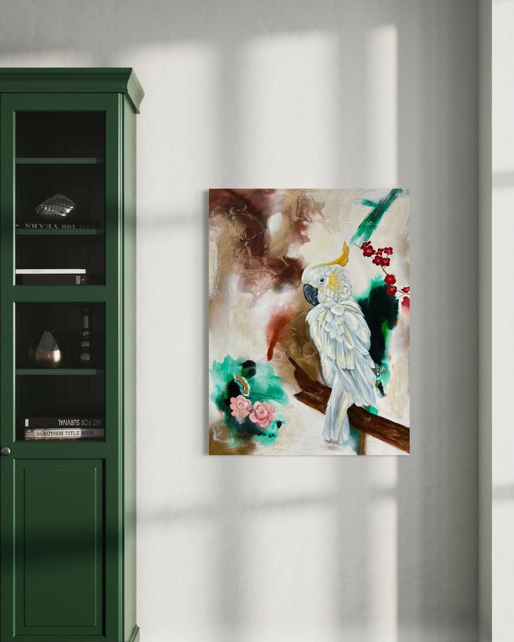 Golden Crested Canvas, Original Hand-Painted Canvas By Emily Birdsey-by-Emily Birdsey-original art-Gioia