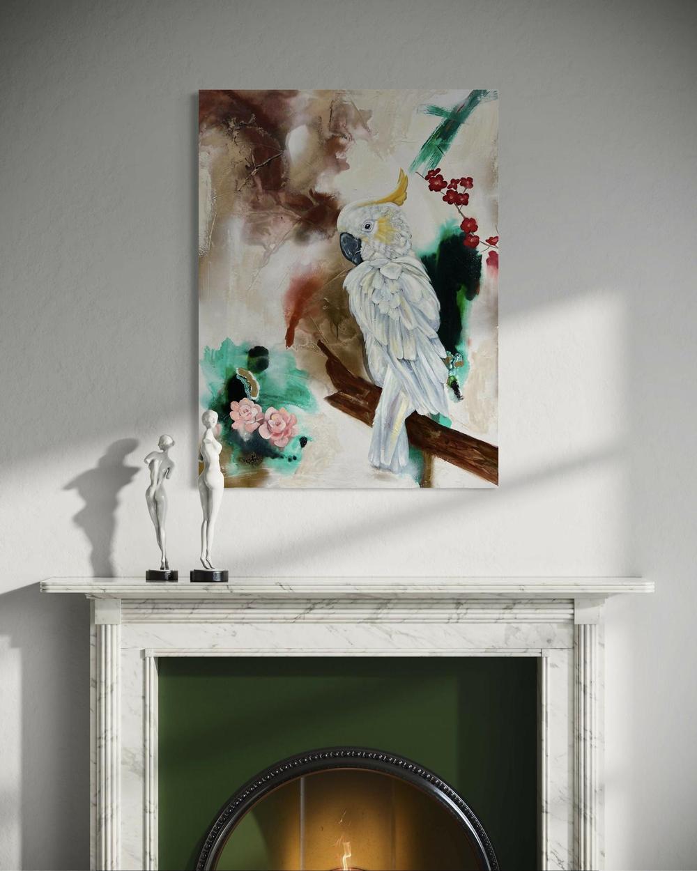 Golden Crested Canvas, Original Hand-Painted Canvas By Emily Birdsey-by-Emily Birdsey-original art-Gioia