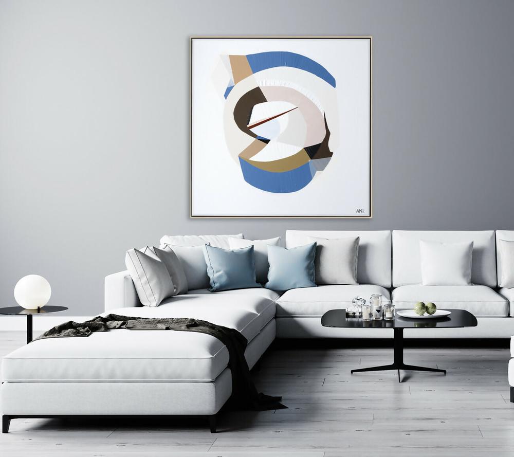 Golden Sapphire 2 Original Hand-Painted Canvas By Ani Ipradjian-by-Ani Ipradjian-original art-Gioia