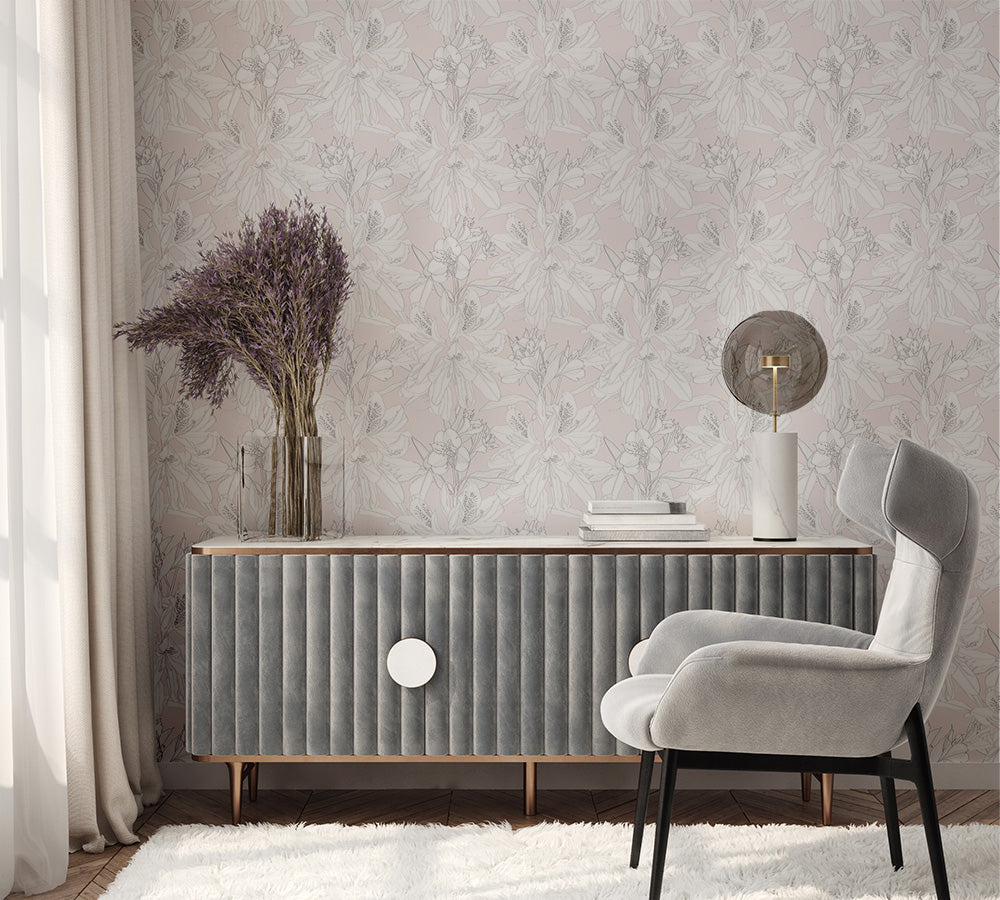 Grey Flower Wallpaper