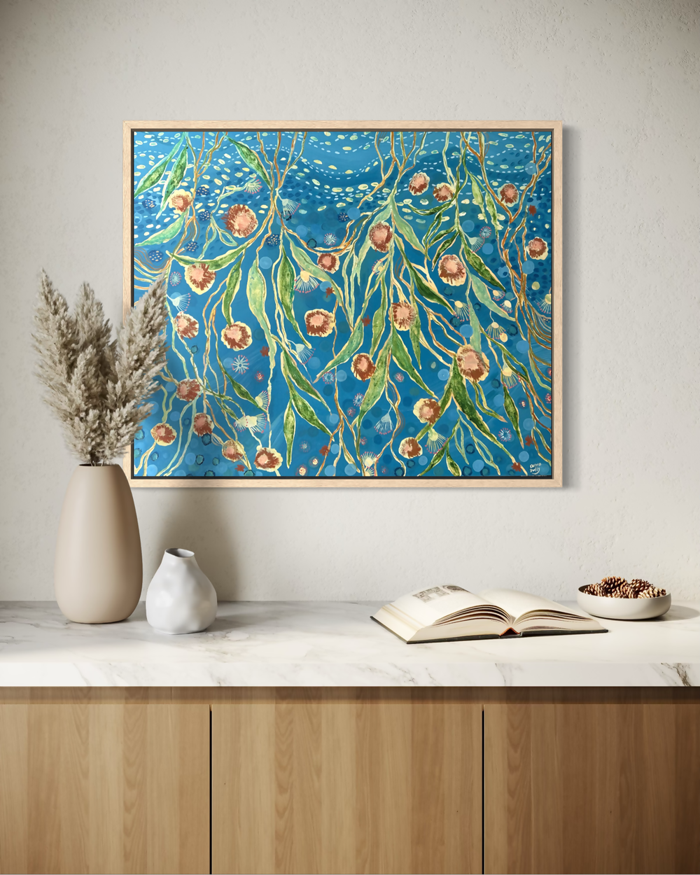 Gum Blossom and Blue-by-Debra Duffy-original art-Gioia