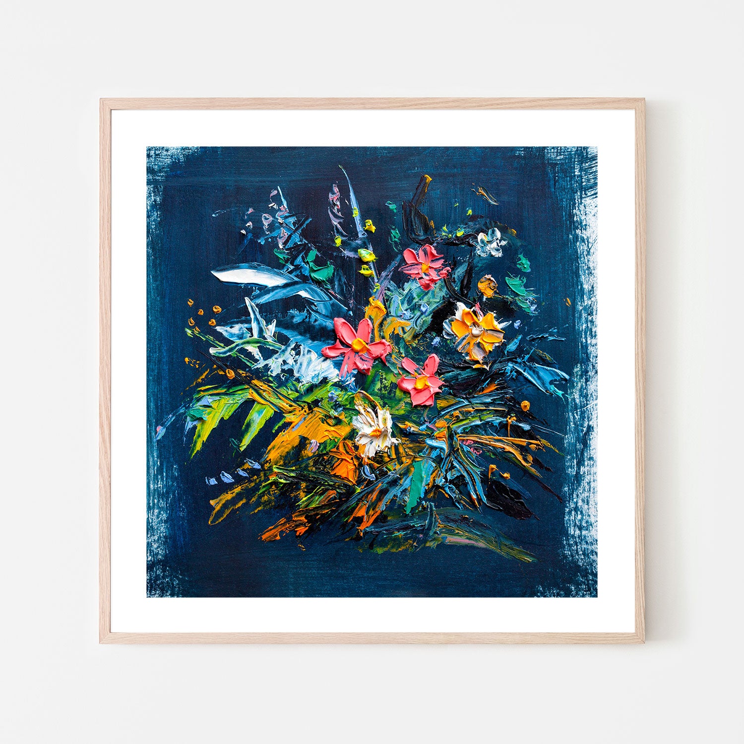 Burst Of Flowers , Hand-Painted Canvas