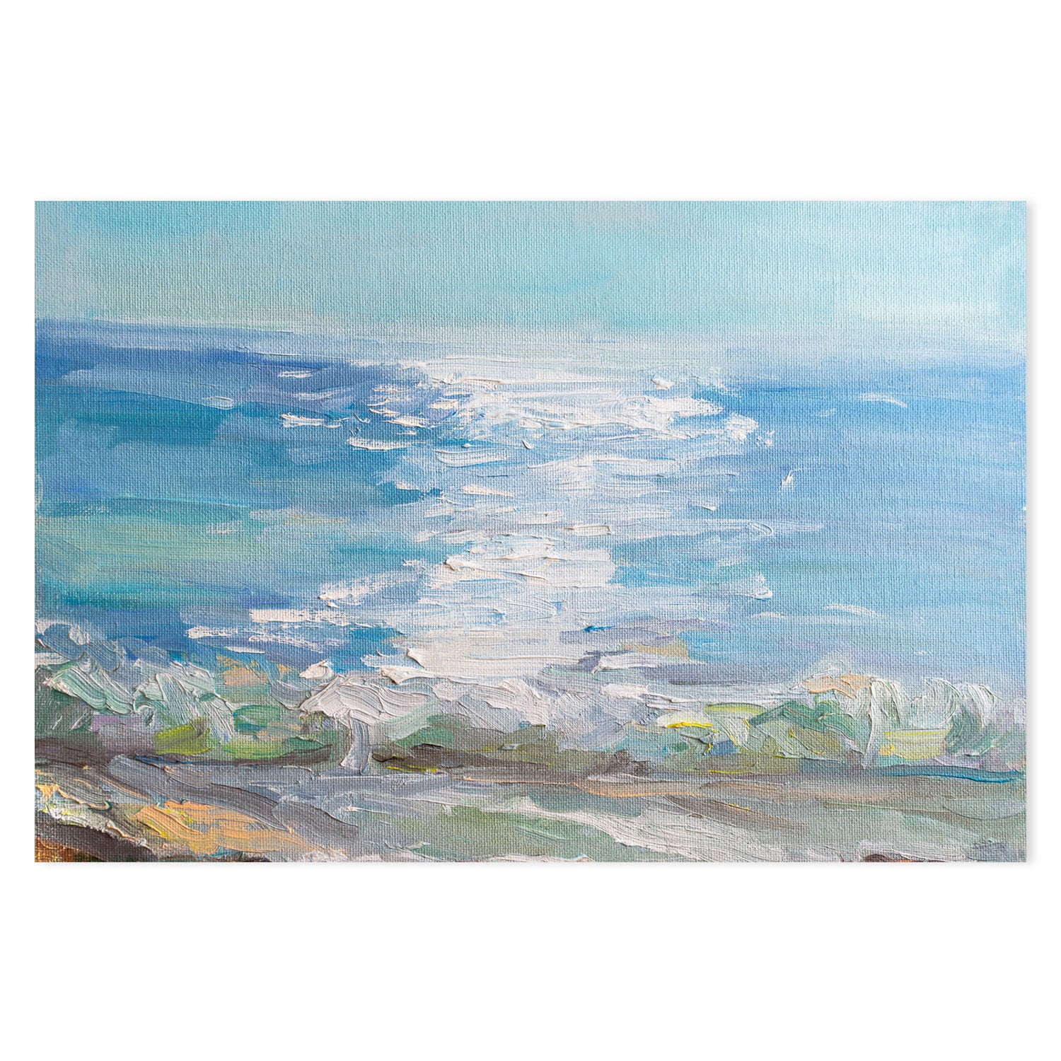 The Glistening Lake , Hand-Painted Canvas