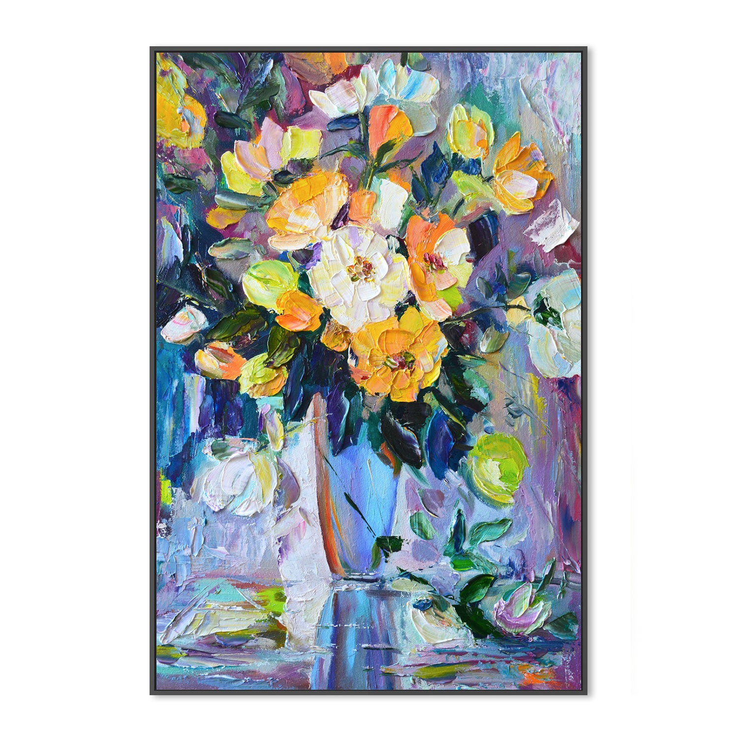 Orange Poppies , Hand-Painted Canvas