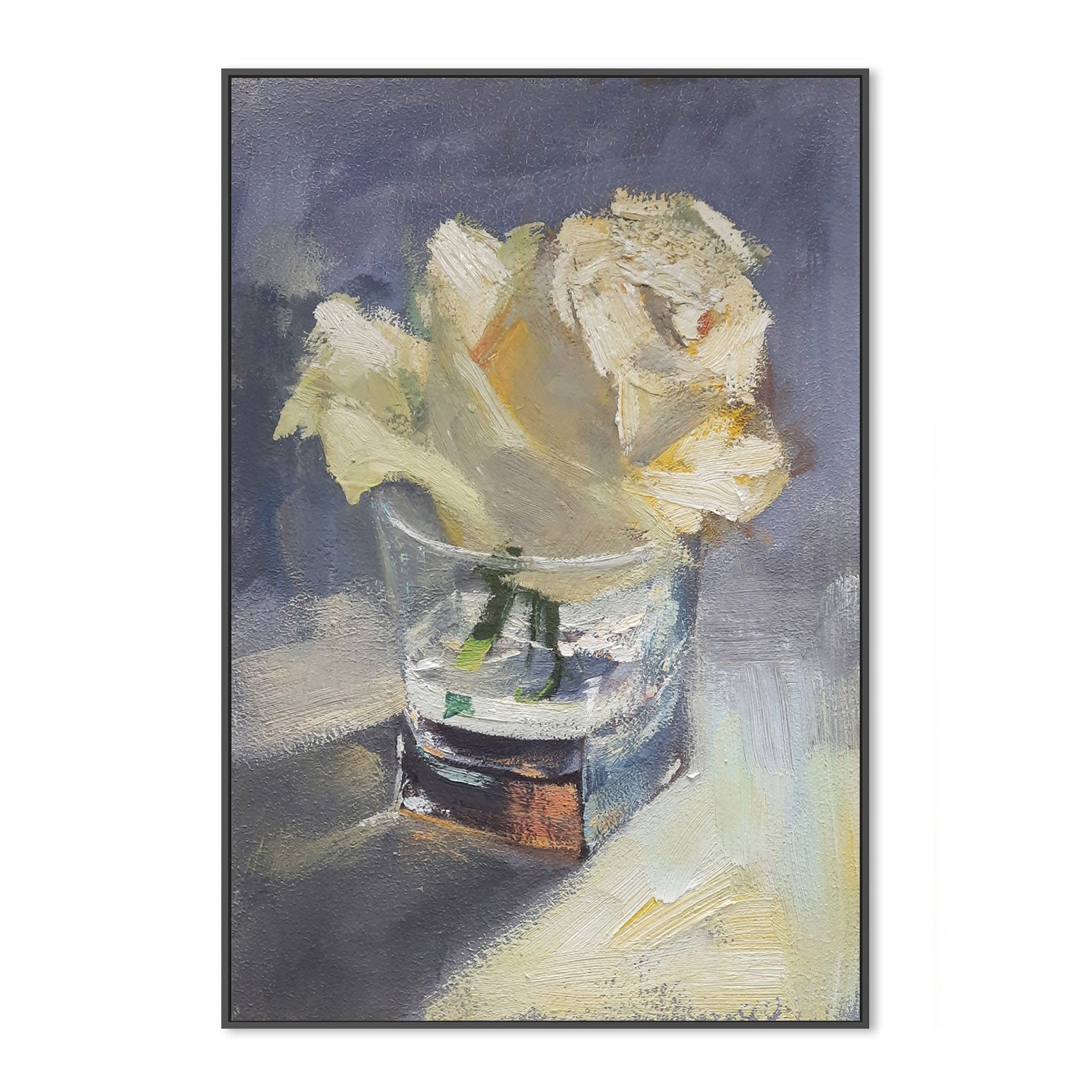 Glass Rose , Hand-Painted Canvas