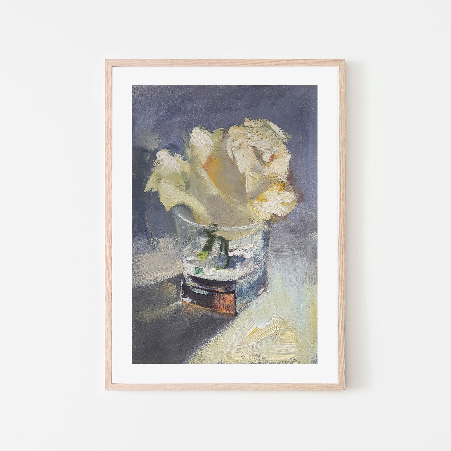 Glass Rose , Hand-Painted Canvas
