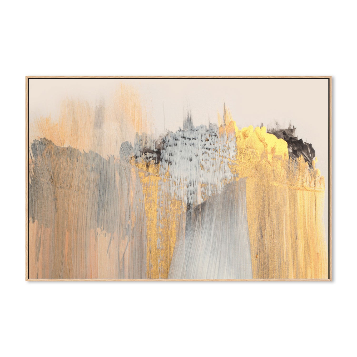 Gold Stream , Hand-Painted Canvas