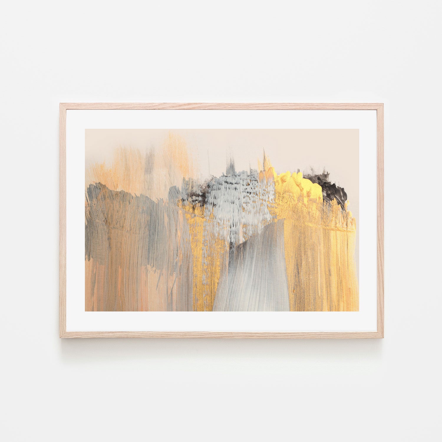Gold Stream , Hand-Painted Canvas