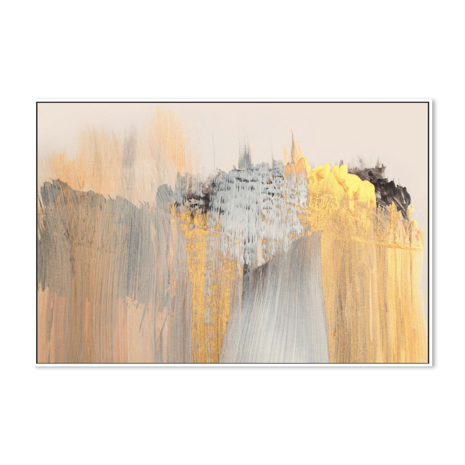 Gold Stream , Hand-Painted Canvas