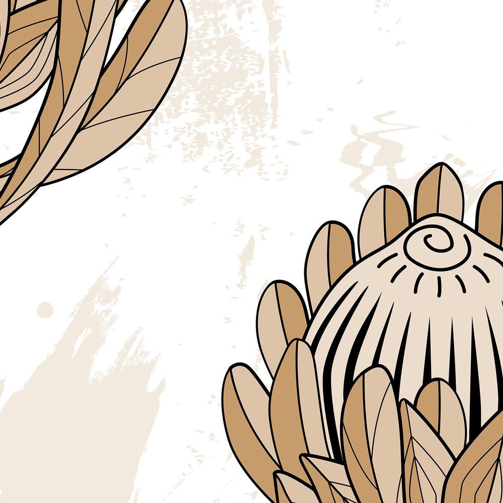 Hand drawn Protea flower-wallpaper-eco-friendly-easy-removal-Gioia Wall Art-3