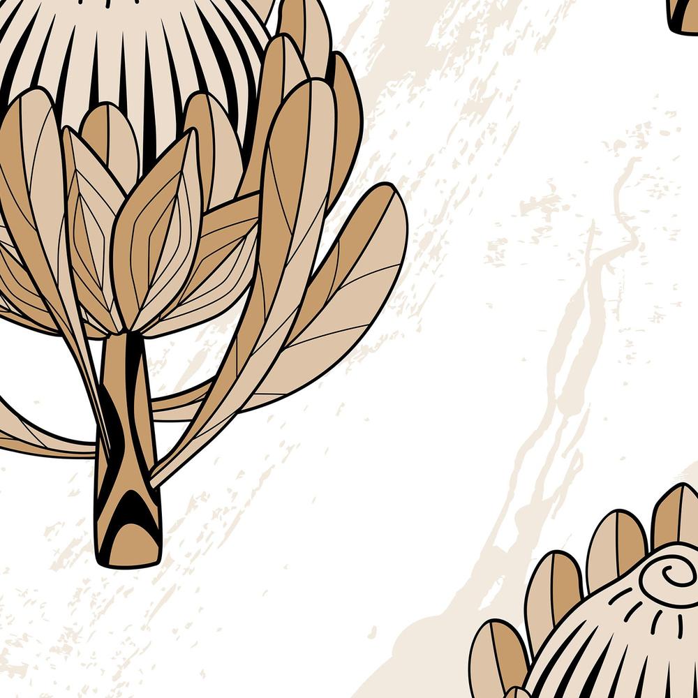 Hand drawn Protea flower-wallpaper-eco-friendly-easy-removal-Gioia Wall Art-4