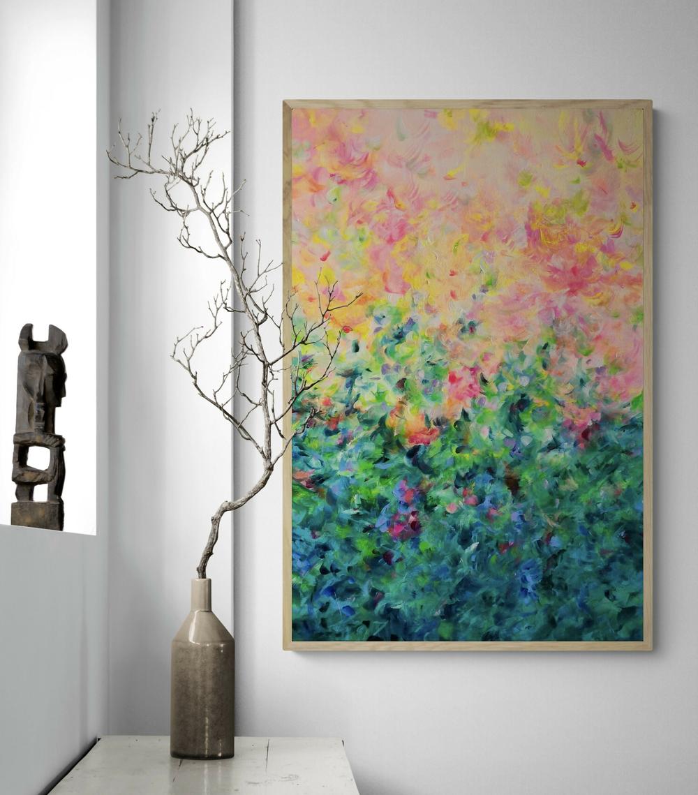 Happiness Lives Here , Original Artwork-by-Katherine Spiller-original art-Gioia