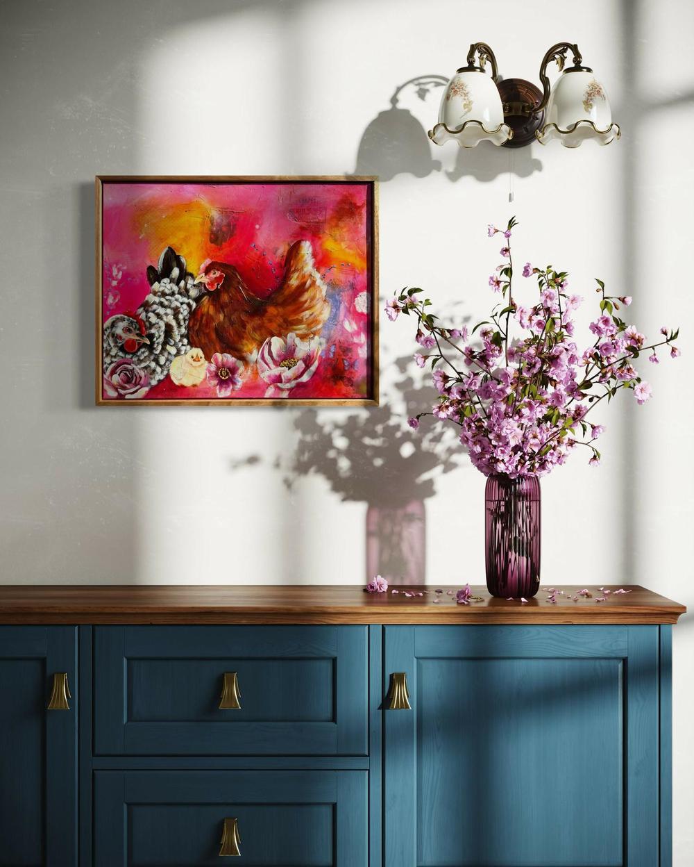 Hatching Hearts, Original Hand-Painted Canvas By Emily Birdsey-by-Emily Birdsey-original art-Gioia