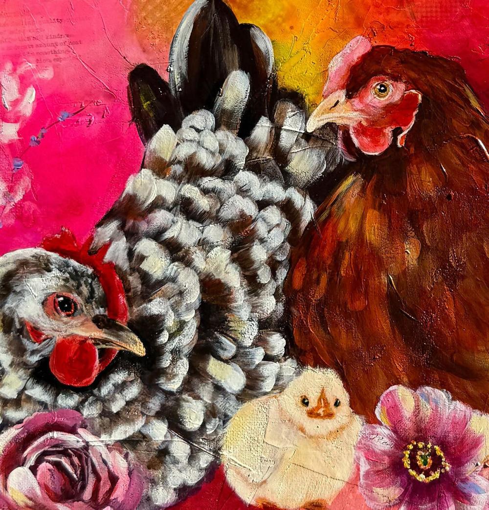 Hatching Hearts, Original Hand-Painted Canvas By Emily Birdsey-by-Emily Birdsey-original art-Gioia