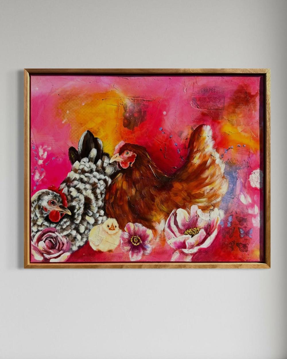 Hatching Hearts, Original Hand-Painted Canvas By Emily Birdsey-by-Emily Birdsey-original art-Gioia