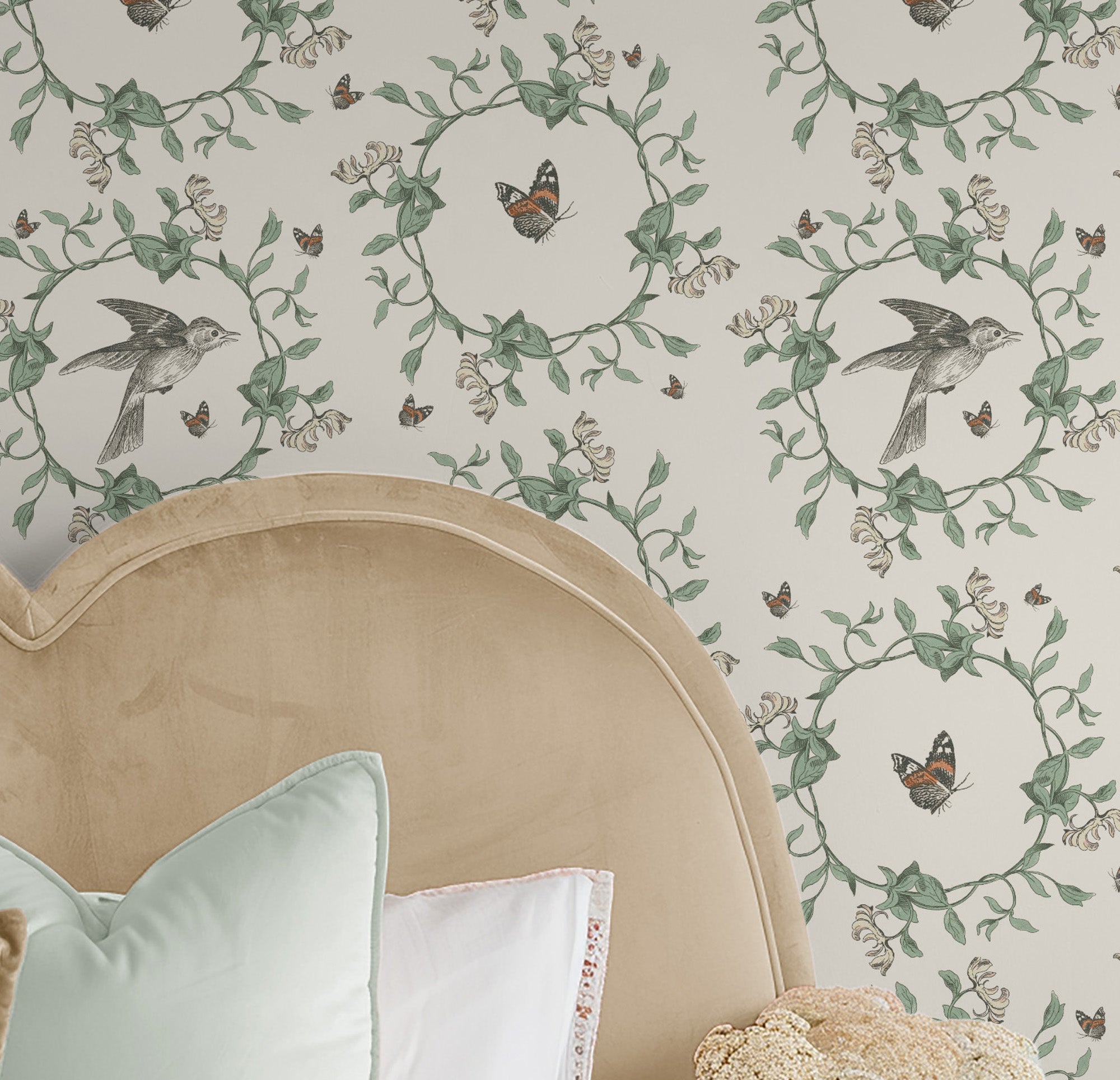 Honeybloom Bird Pattern III-wallpaper-eco-friendly-easy-removal-Wild Apple Portfolio-2