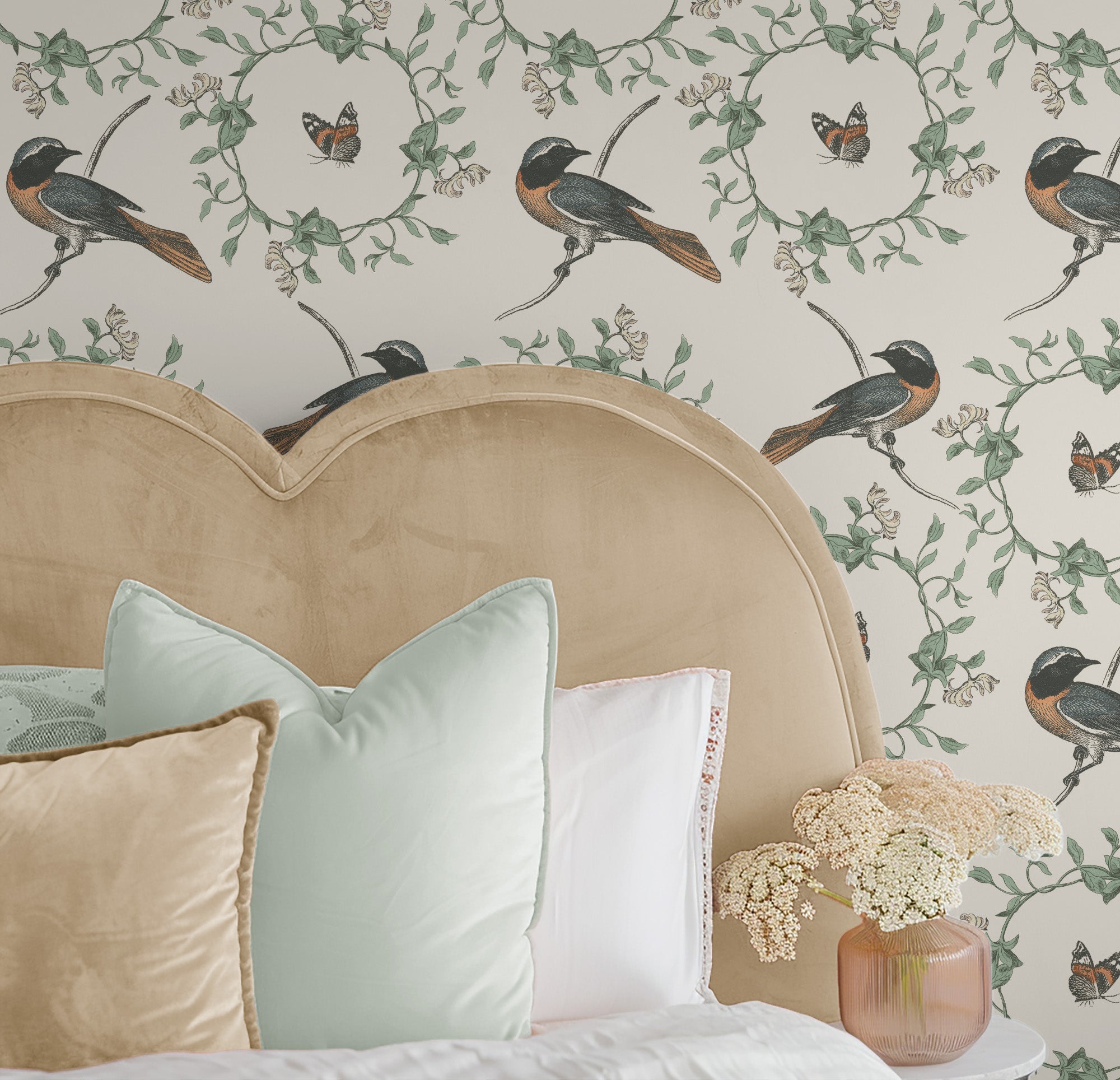Honeybloom Bird Pattern IV-wallpaper-eco-friendly-easy-removal-Wild Apple Portfolio-5